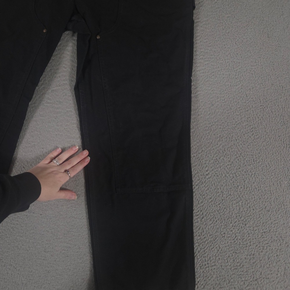 Carhartt Pants Mens 38x30 Black Loose Straight Washed Duck Double-Front Dungaree - Picture 9 of 15